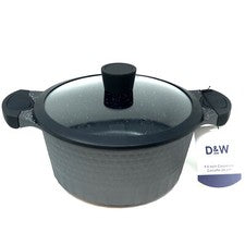 "Olla/cazuela D&W de 9,5"" con tapa de vidrio utensilios de cocina Deane&W White, para todas las estufas"