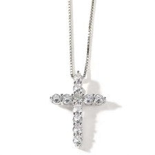 Brillante Cruz Colgante Cadena Collar Plata de Ley 925 Mujer Joyería Regalos