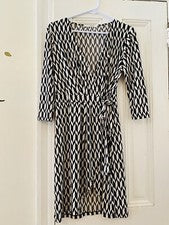 Vestido de moda para mujer Have talla pequeña patrón negro/blanco con cinturón