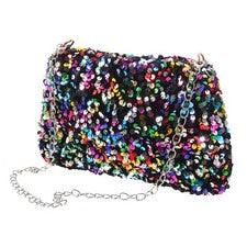 Bolso sin asas de noche brillante para mujer - Bolso bandolera de lentejuelas colorido - Pequeño