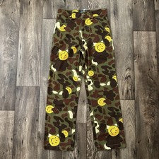 Pantalones de trabajo Market Smiley 100 % algodón de moda para hombre talla 28 camuflados verde amarillo marrón