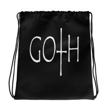 Bolso Cinch Blanco Gótico Estilo Oscuro y Morboso Celebración Halloween Cordón
