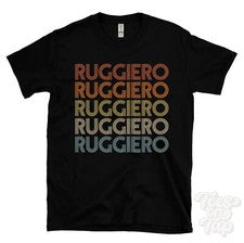 CAMISETA RUGGIERO ESTILO RETRO REPETIDO Hombre y Mujer Novedad Genial Nombre Regalo