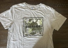 Camiseta Hurley Para Hombre XL X-Large Manga Corta Gris Floral Estampado Gráfico Informal