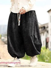 Pantalones holgados retro informales estilo chino de gran tamaño para hombre Bloomers pierna ancha