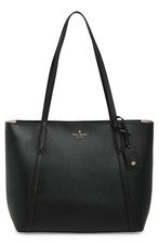 Bolso Grande Kate Spade New York Cara Negro Grano Refinado KF639 NUEVO CON ETIQUETAS