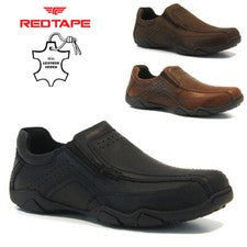 ZAPATOS DEPORTIVOS INFORMALES ELEGANTES DE CONDUCCIÓN SIN CORDONES DE CUERO CINTA ROJA PARA HOMBRES TALLA