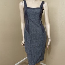 Vestido solero informal de poliéster gris en capas con cremallera abertura talla M para mujer