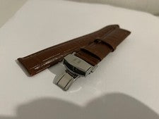 Correa de reloj Tissot 18mm 19mm 20mm cuero genuino en marrón con cierre desplegable