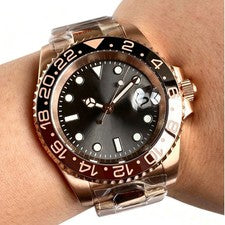 Reloj Hombre Tandorio 20ATM Zafiro Acero Inoxidable NH35 Automático Oro Rosa