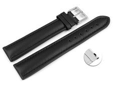 Correa de reloj de cambio rápido XL cuero liso negro TiT 18 mm 20 mm 22 mm 24 mm 26 mm