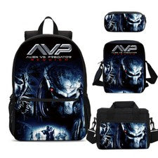 Aliens vs Predator AVP Comics Niños Mochila Escolar Refrigerador Bolsa de Almuerzo Pluma Bolsa Lote