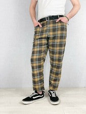 Pantalones de hombre a medida ajustados a cuadros escoceses estilo prensa Sta - negros y marrones