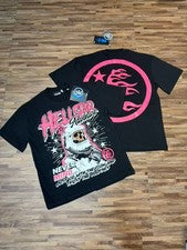 Camiseta Gráfica Hellstar Hombre Algodón Negro NUEVA