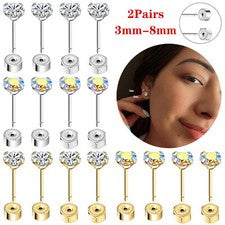 Pendientes de acero inoxidable 20G circonita cúbica oreja hélice cartílago tragus piercing joyería