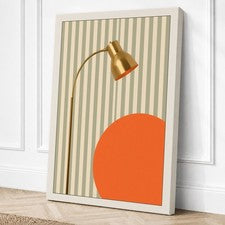 Lámpara y círculo moderno lienzo impresión arte de pared decoración del hogar listo para colgar