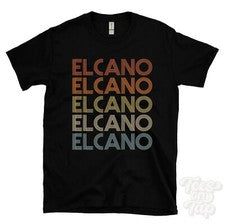 CAMISETA ELCANO ESTILO RETRO REPETIDO Hombre y Mujer Novedad Genial Nombre Regalo
