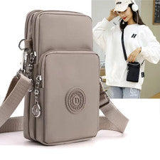 Bolso bandolera para móvil de mujer de nailon ligero pequeño bolso de hombro funda para móvil de viaje