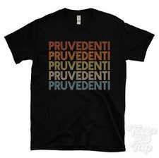 CAMISETA ESTILO RETRO REPETIDO PRUVEDENTI para hombre y mujer novedad genial nombre regalo