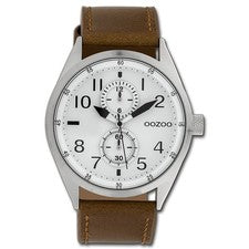 Oozoo Reloj Hombre Relojes Analógico Cuero Marrón UOC10025