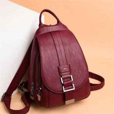 Elegante mochila de cuero para mujer - multifuncional, bolso de viaje y escolar