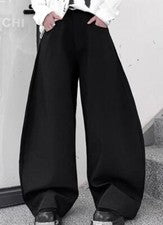 Para hombres Mujeres Primavera Moda Suelto Volantes Traje Pantalones Juvenil Fiesta Pierna Ancha Pantalones