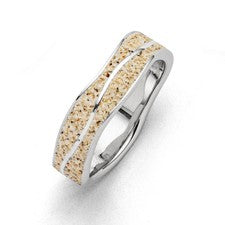 Anillo de joyería de plata 925 DUR "Ondas de playa" con arena de playa R5108 NUEVO