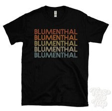 CAMISETA ESTILO RETRO REPETIDO BLUMENTHAL Hombre y Mujer Novedad Genial Nombre Regalo