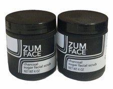 Paquete de 2 exfoliantes faciales Zum Face azúcar carbón de Indigo Wild frascos de 4 oz (A5)