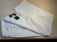 Pantalones de golf Bobby Jones para hombre 36x33 blancos frente plano rectos mezcla de algodón nuevos con etiquetas