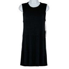 Vestido Michael Lauren Acanalado Sin Mangas Para Mujer S Negro Excelente Ajuste y Acampanado