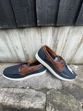 ZAPATOS DE BARCO INFORMALES PARA HOMBRE MARKS & SPENCER Azul Marino Marrón M&S Plantilla de Cuero 29 CM UK 10
