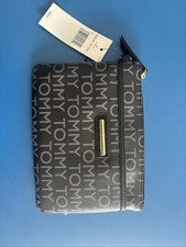 Raro-Tommy Hilfiger Mujer Logo Grande Teléfono Muñequera Billetera Bolso sin asas Gris