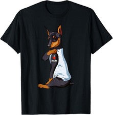 Camiseta I Love Mom Tattoo Manchester Terrier Mamá Amante de los Perros Mujer