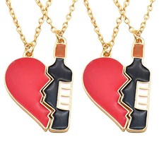 4 Pcs Wishing Bottle Hanging Pendants Perfume Necklace Alloy Necklaces