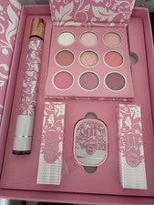MEDECOO Set de Maquillaje Rosa Brillo Sombra de Ojos Lápiz Labial Polvo Prensado Multicolor
