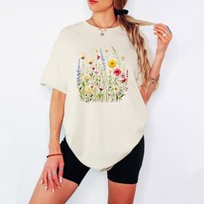 Camiseta de novio estilo floral flor silvestre para mujer regalo para ella