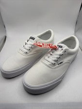 -NUEVO Zapato Deportivo Vans Skate Con Cordones Lona Blanco Para Hombre Talla 7.0
