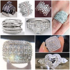 Anillos de boda rellenos de plata 925 para mujer circón cúbico joyería de compromiso talla 6-10