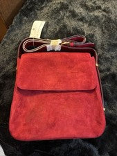 Bolso de Hombro Salvatore Ferragamo Rojo Gamuza Rectángulo Sólido Para Mujer Diseñador