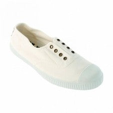Zapatos Victoria Mujer.Dora Slip On Plimsolls. Algodón Orgánico.Blanco. Stock nuevo.