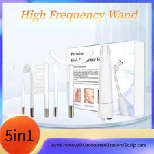 Máquina de belleza facial de alta frecuencia 5 en 1 electrodos terapia cuidado de la piel antienvejecimiento