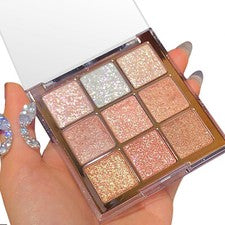 Paleta de sombras de ojos brillantes de 9 colores