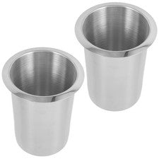 Soporte para utensilios 2 piezas: cilindro de cubiertos, utensilio de acero inoxidable de 5,5 X 4,5"