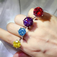 Anillo de compromiso de boda de moissanita color D 5 quilates-10 quilates VVS1 plata de ley 925