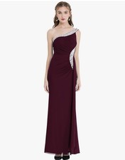 Vestido de noche suave con cinta fruncida de un hombro Angel-fashions para mujer 12