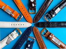 Correa de reloj Louisiana cocodrilo becerro 16,17,18,19,20mm 6 colores / 94