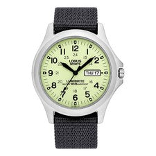 Lorus Lumibrite Militar Reloj RJ655AX9 Nuevo