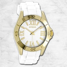 Oozoo Unisex Reloj de Pulsera Vintage Series Análogo Silicona Blanco