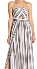 Vestido para mujer A. Calin byFlying Tomato talla S a rayas blanco azul marino beige Maxi NUEVO B5